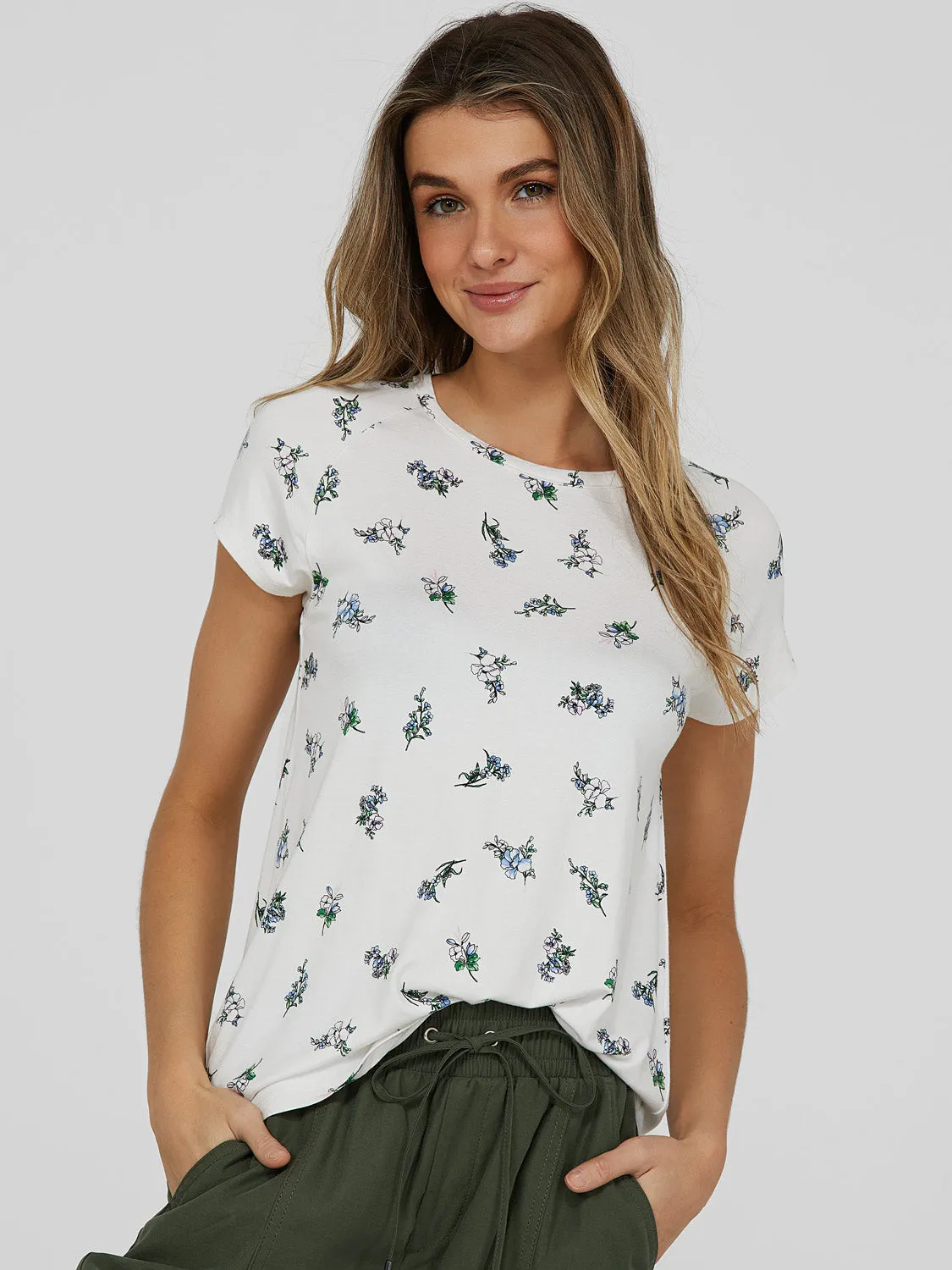 Floral Print Crew Neck T-Shirt