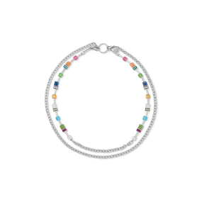 GeoCUBE® Iconic Boho necklace silver-multicolour