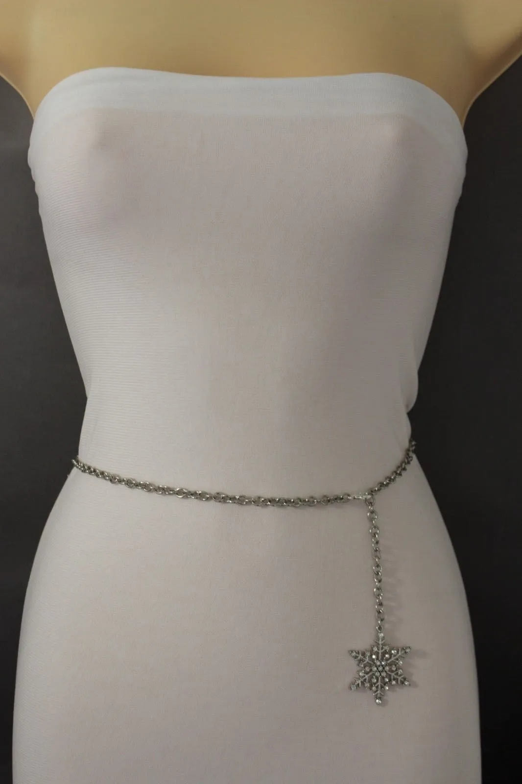 Gold Elastic Band Wide Belt Hip High Waist Silver Bling SEXY Size S M