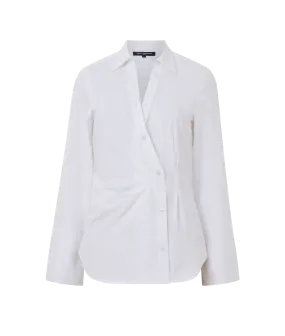 Isabelle Poplin Asymmetric Shirt - White