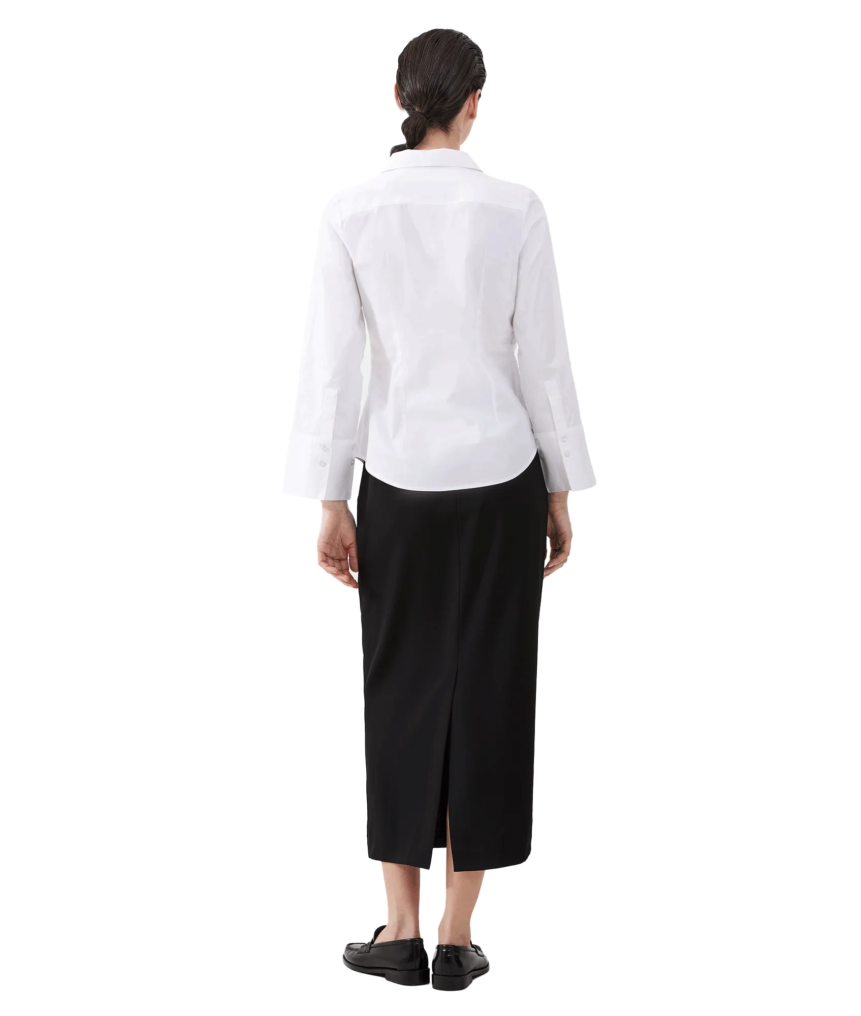 Isabelle Poplin Asymmetric Shirt - White