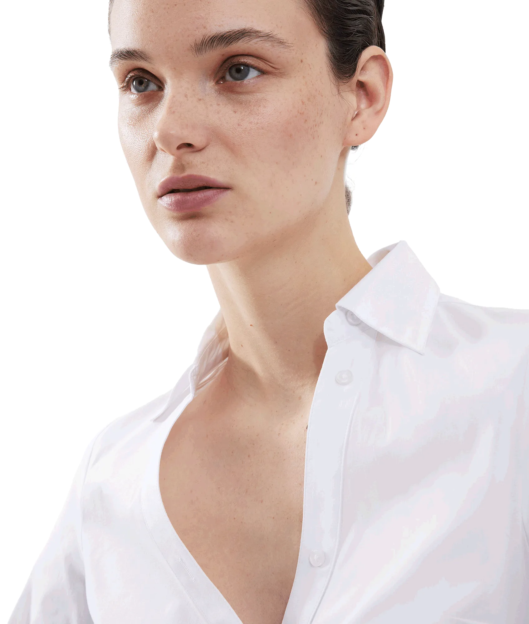 Isabelle Poplin Asymmetric Shirt - White