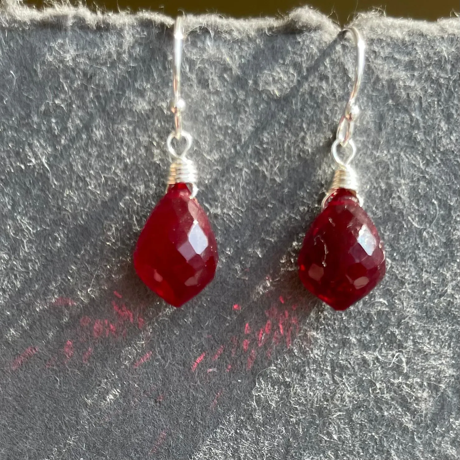 Just Perfect Red Dewdrop Danglers