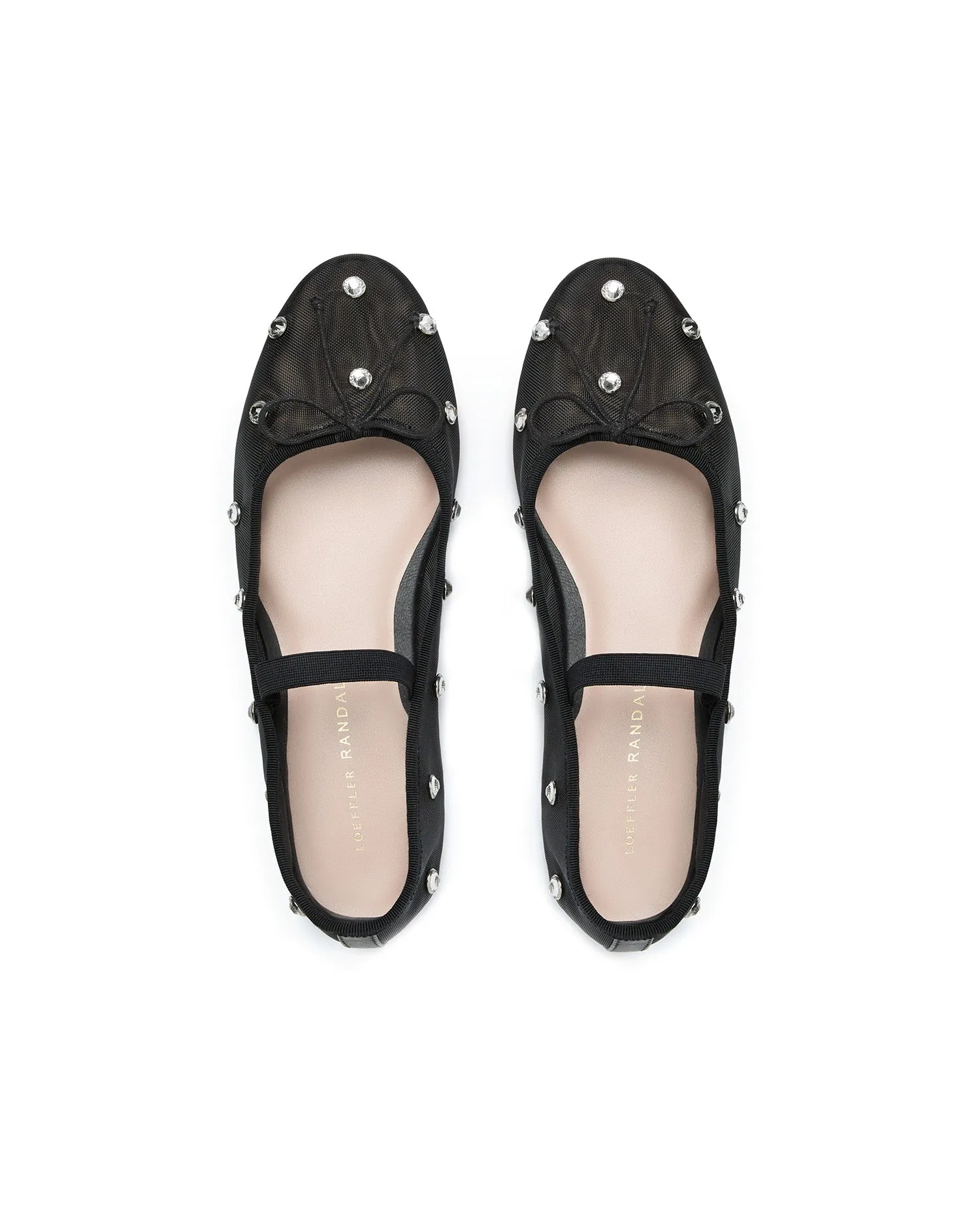 Leonie Black/Crystal Ballet Flat