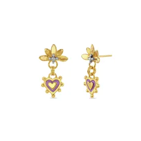 Lilac Sacred Heart Sunset Earrings