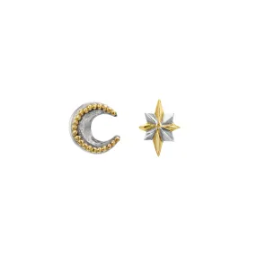 Mini Moon & Star Stud Earrings