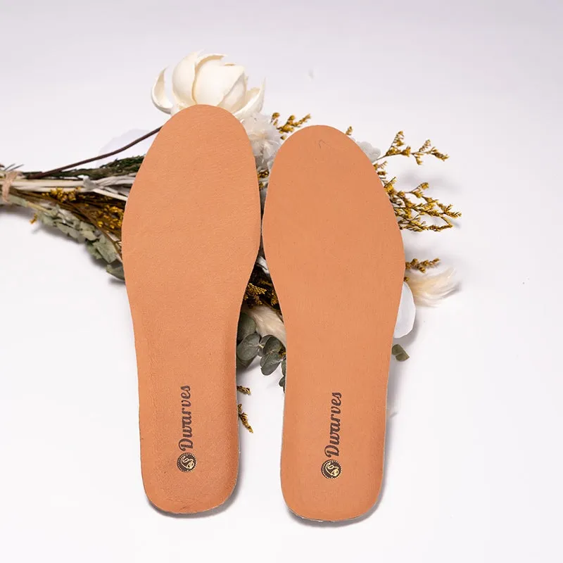 Naturally Tanned Genuine Leather Insoles with Massage Design