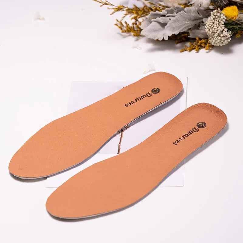 Naturally Tanned Genuine Leather Insoles with Massage Design