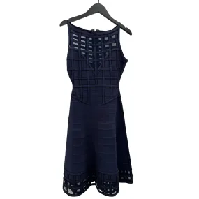 Navy Grid Skater Knit Dress (Pre-loved)