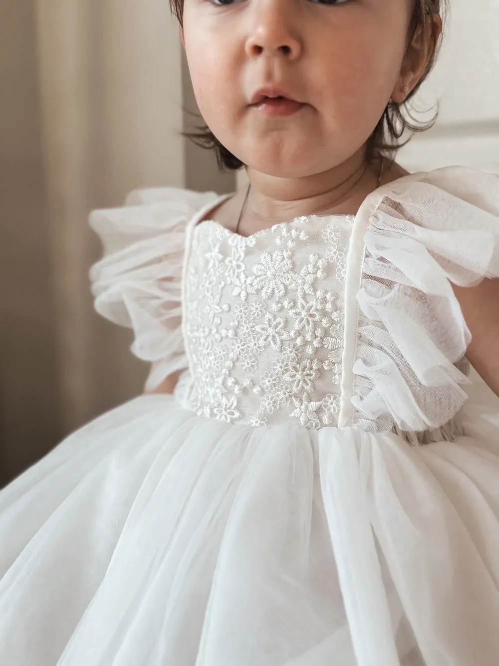 Noa Girls White Embroidered Dress