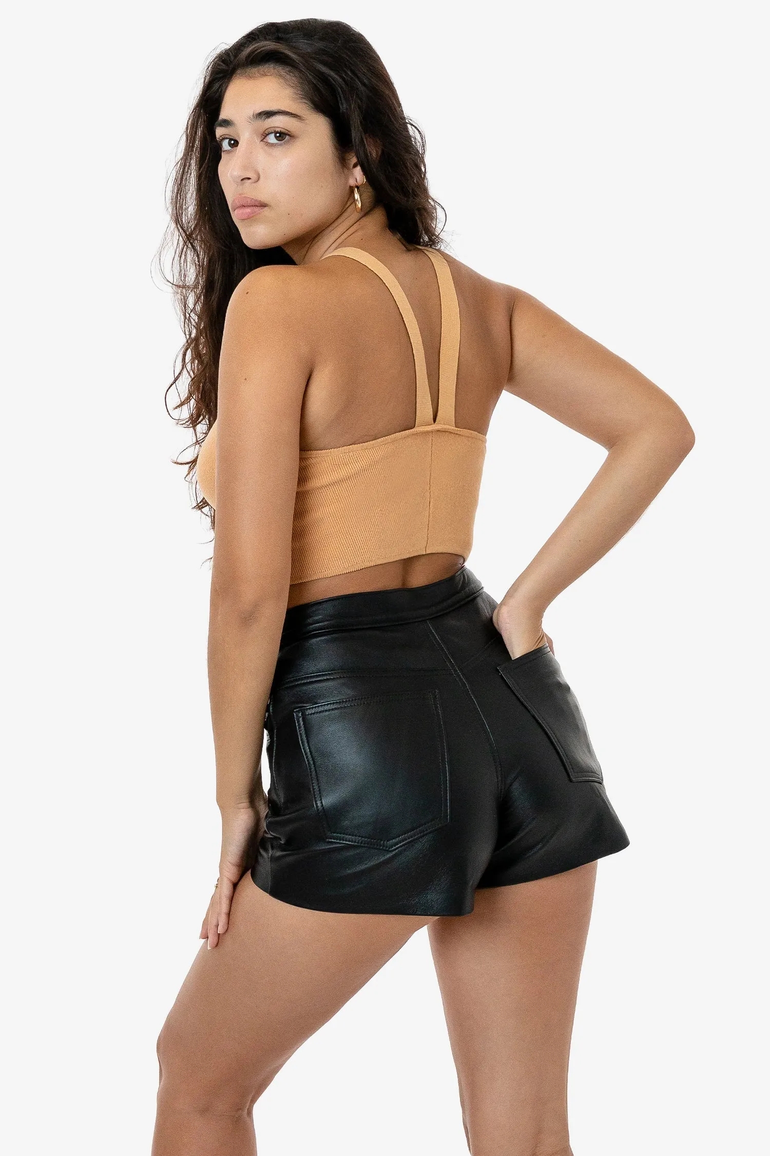 RLH746 - Leather Front Tie Up Short