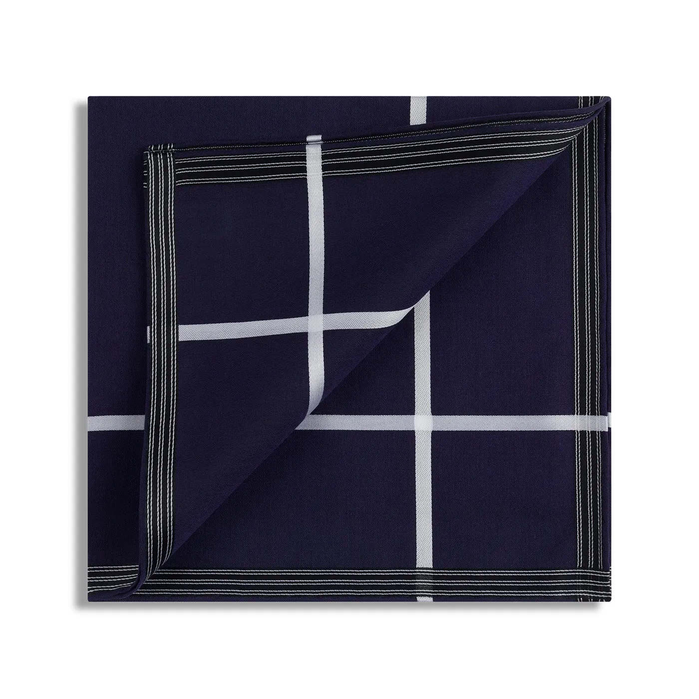 Simonnot Godard "Socotra" Pocket Square in Navy