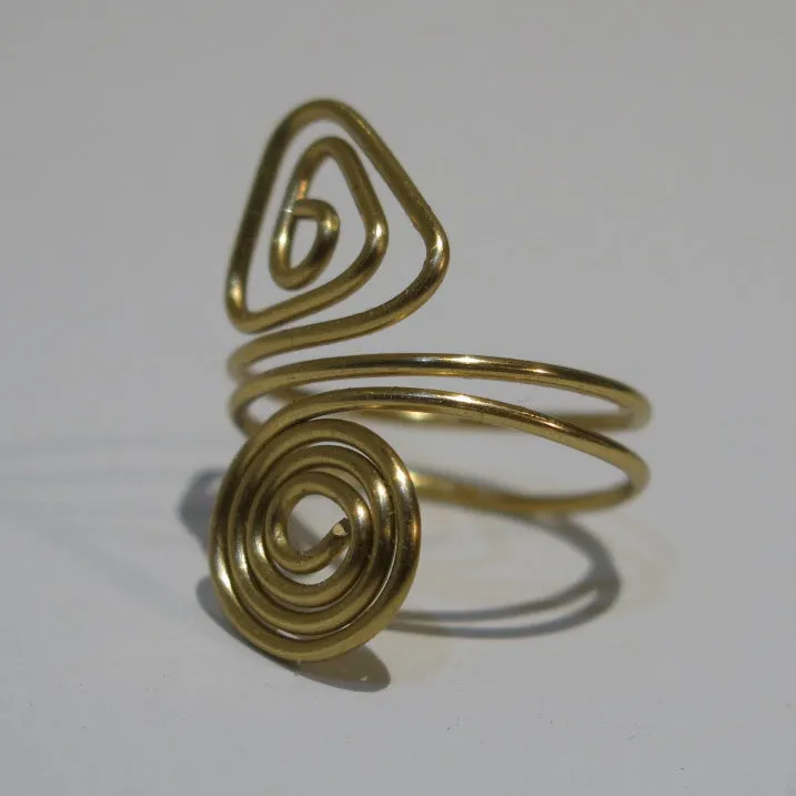 Spiral/Triangle Adjustable Wire Ring (click for colors)