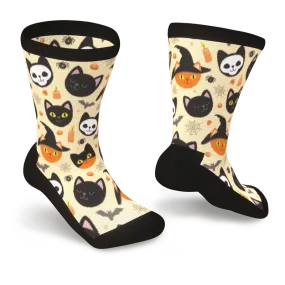 Spooky Cats Non-Binding Diabetic Socks