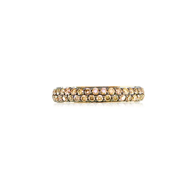 Varenna Jewel Two Row Pave Set Blue Sapphire Eternity Band