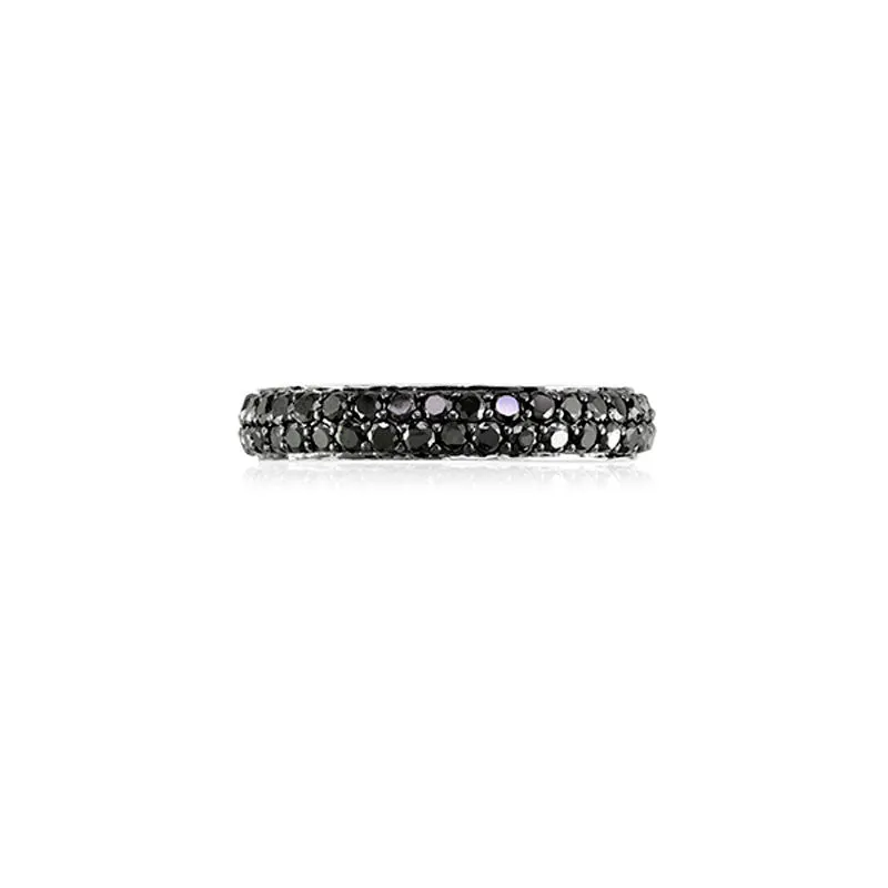 Varenna Jewel Two Row Pave Set Blue Sapphire Eternity Band