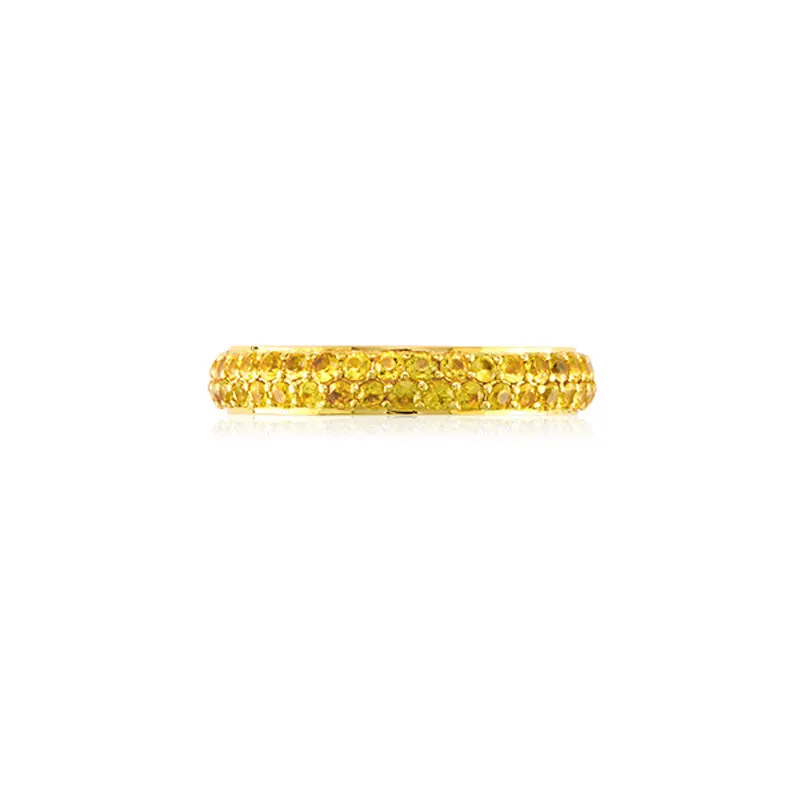 Varenna Jewel Two Row Pave Set Blue Sapphire Eternity Band