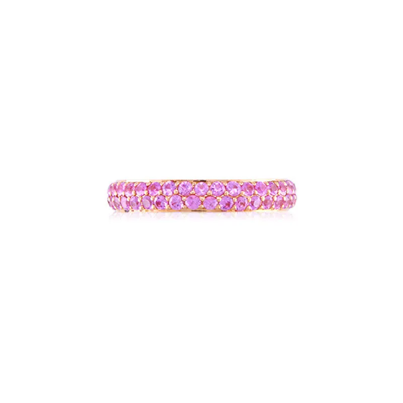 Varenna Jewel Two Row Pave Set Blue Sapphire Eternity Band