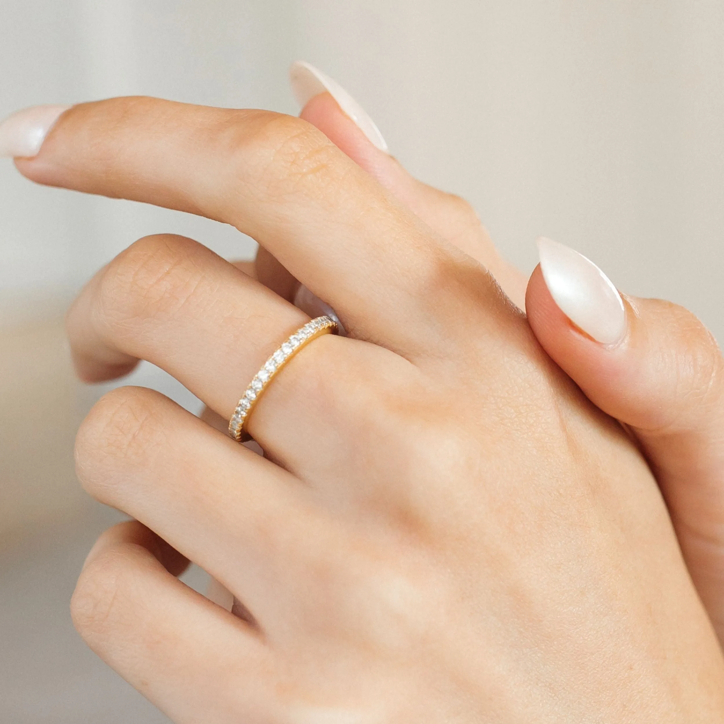 White Crystal Pave Band