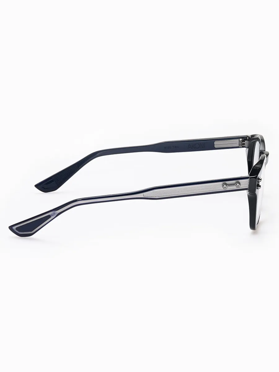 Wise Two Blue Navy 516C eyeglasses with Black Palladium CO-B clip-on