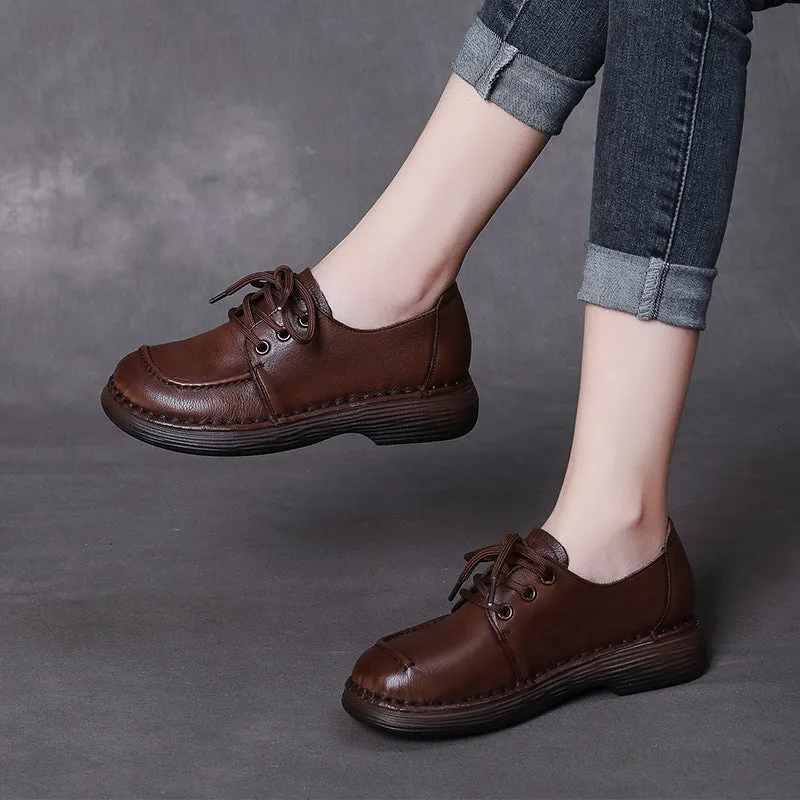 Women Handmade Soft Leather Retro Casual Shoes