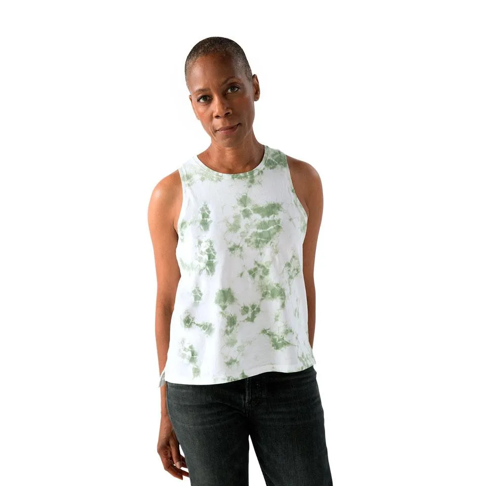 Women's Pima Cotton Tie Dye Crew Neck Tank